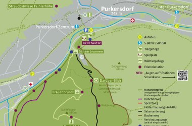 Lageplan mit Wanderwegen (2022), © Naturpark Purkersdorf