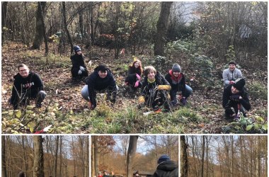 Schüler pflanzen Klimahecke beim Naturparkzentrum, © Naturpark Purkersdorf