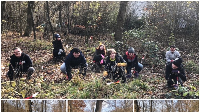 Schüler pflanzen Klimahecke beim Naturparkzentrum, © Naturpark Purkersdorf