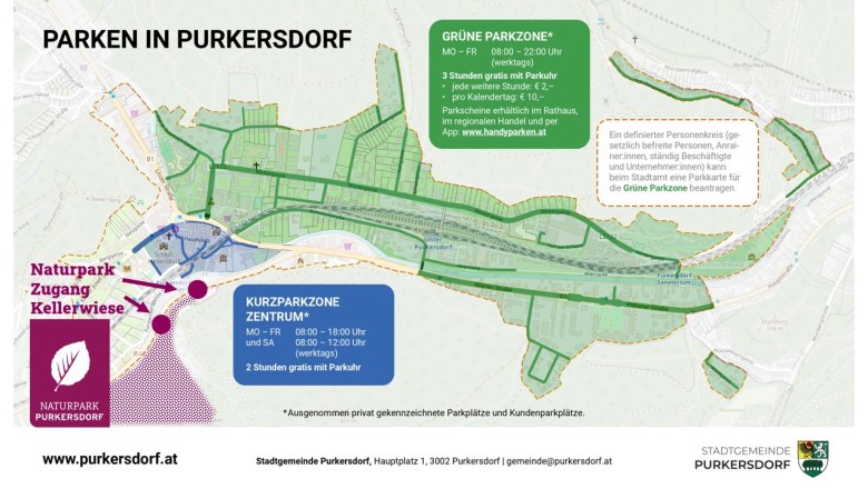 Parking zones in Purkersdorf